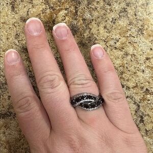 Black Onyx Cubic Zirconia Ring Bomb Party BP Ring size 11